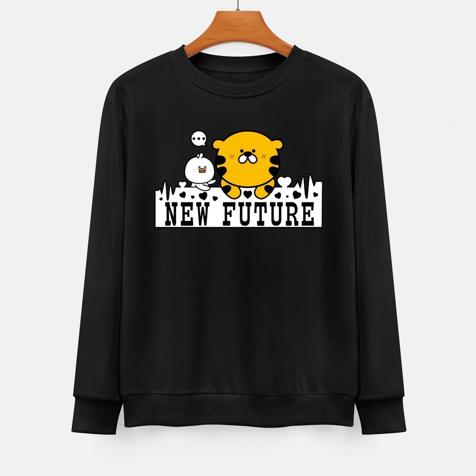 Front Patterned Long Sleeve TopRelaxFit Sharp